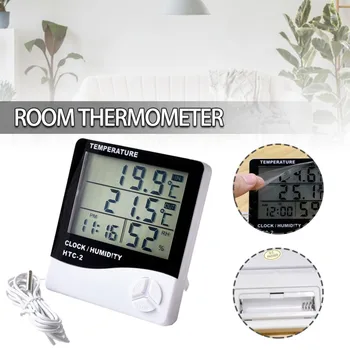 הדיגיטלי מדדי לחות טמפרטורה לחות תצוגה מודרנית משולבת תחנת מזג אוויר LCD פנימי/חיצוני מדחום